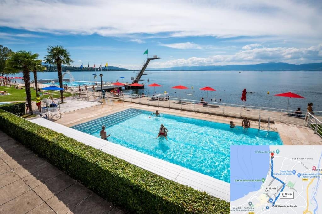 T3 Duplex Thonon Centre - Parking - Gare - Thermes Екстер'єр фото